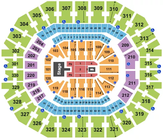KFC YUM CENTER THOMAS RHETT Seating Map Seating Chart