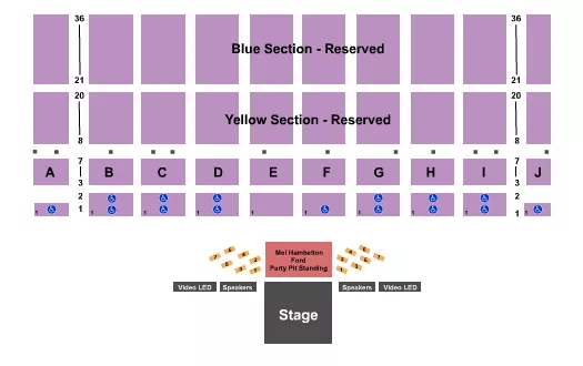 ENDSTAGE PARTY PIT PATIOS Seating Map Seating Chart