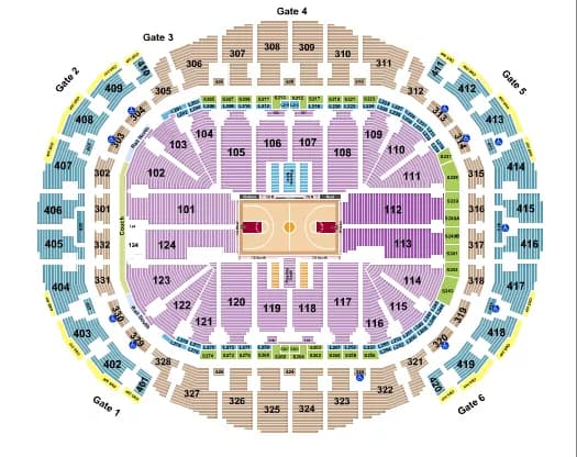 BASKETBALL ROWS Seating Map Seating Chart