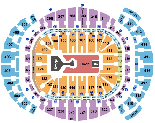 DON TOLIVER Seating Map Seating Chart