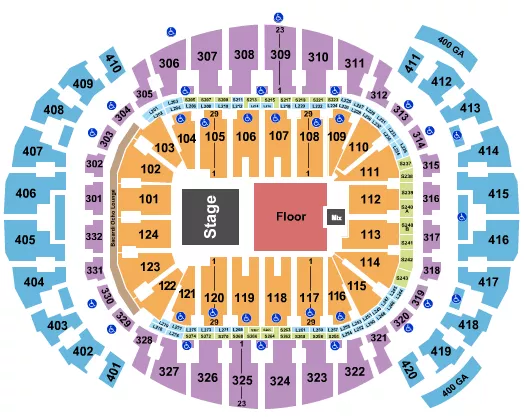 ENDSTAGE GA FLOOR 2 Seating Map Seating Chart