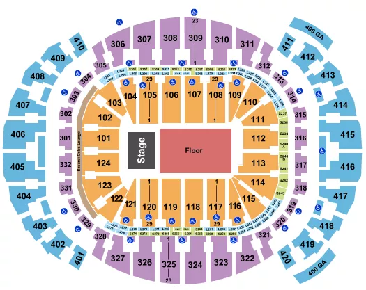 ENDSTAGE GA FLOOR Seating Map Seating Chart