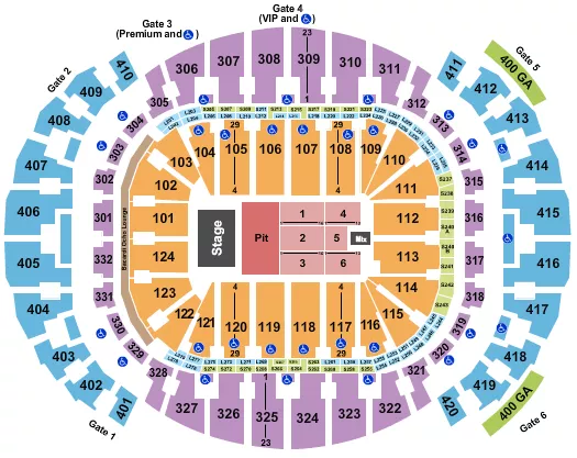 ENDSTAGE GA PIT Seating Map Seating Chart