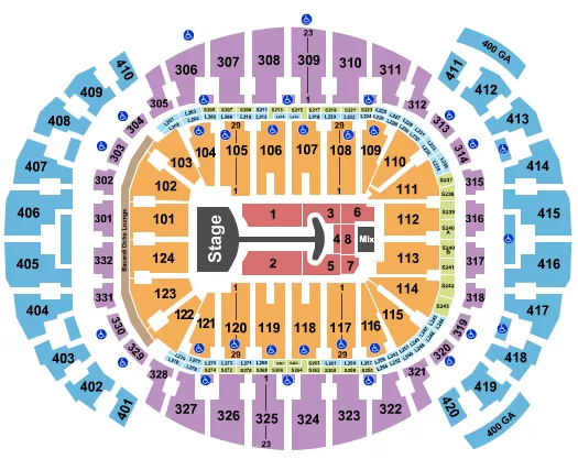 LADY GAGA 1 Seating Map Seating Chart