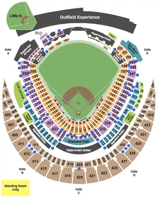 BASEBALL Seating Map Seating Chart