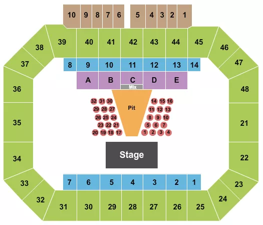 ENDSTAGE PIT TABLES Seating Map Seating Chart