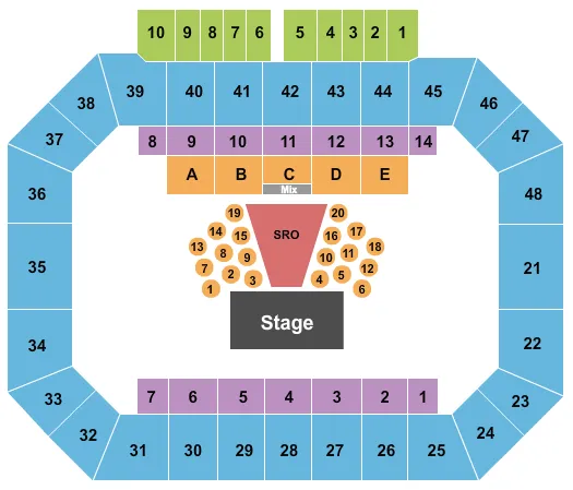 ENDSTAGE SRO TABLES Seating Map Seating Chart