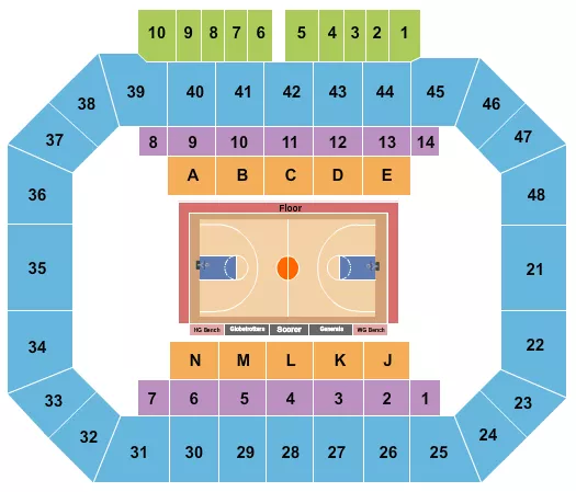 HARLEM GLOBETROTTERS Seating Map Seating Chart