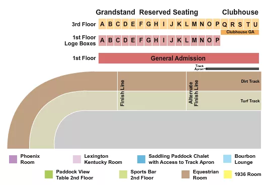 RACING Seating Map Seating Chart