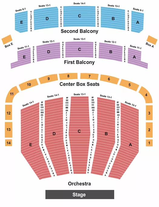 ENDSTAGE ROW A START Seating Map Seating Chart