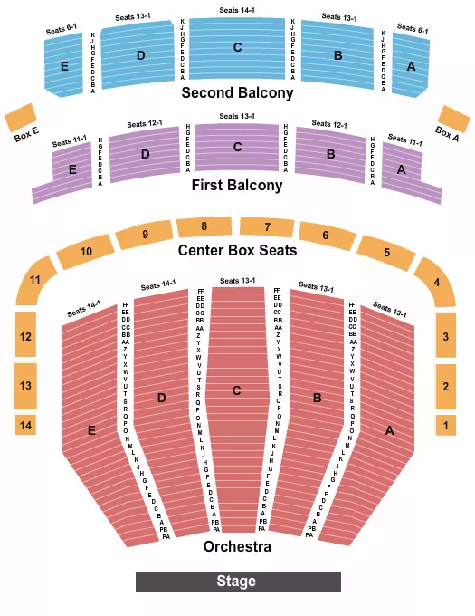 END STAGE Seating Map Seating Chart
