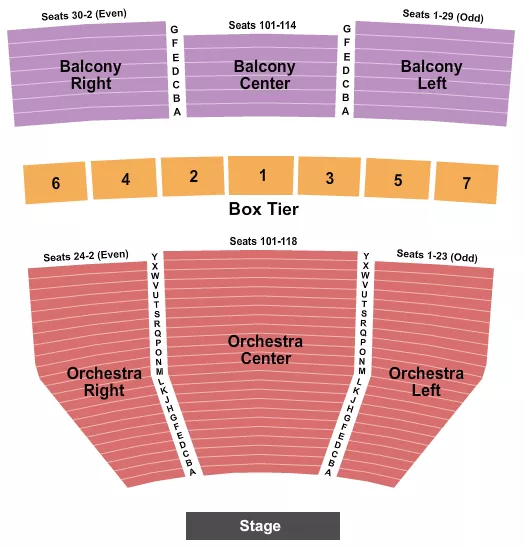 ENDSTAGE Seating Map Seating Chart