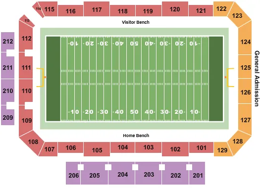 KENNETH P LAVALLE STADIUM FOOTBALL Seating Map Seating Chart
