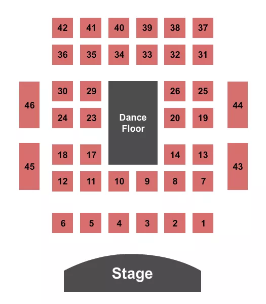 ENDSTAGE CENTER DANCE FLOOR Seating Map Seating Chart