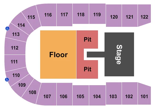 ENDSTAGE FLOOR GA PIT Seating Map Seating Chart