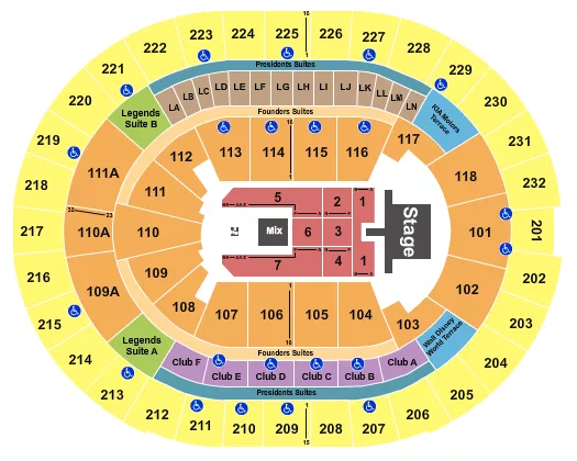 BRYAN ADAMS Seating Map Seating Chart
