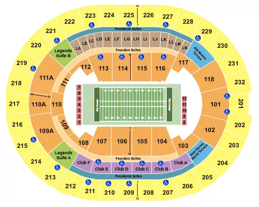 FOOTBALL INDOORS 2 Seating Map Seating Chart