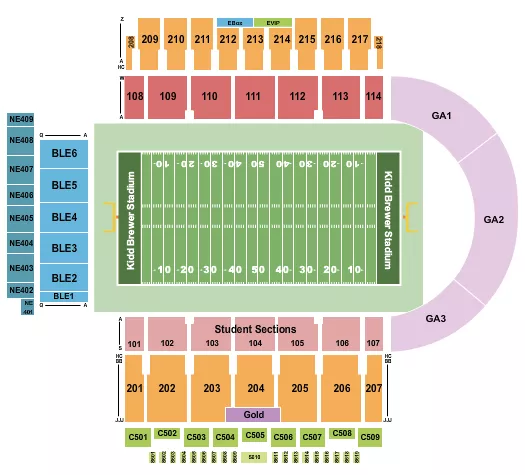 FOOTBALL 3 Seating Map Seating Chart