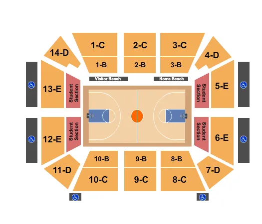 BASKETBALL Seating Map Seating Chart