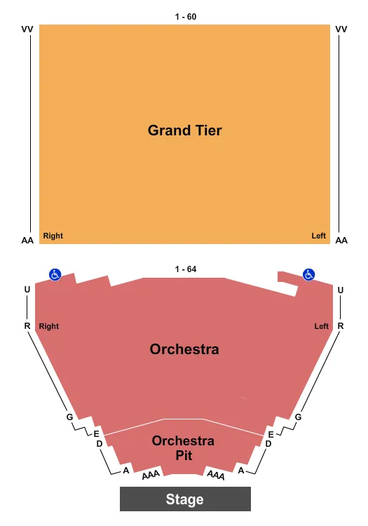 END STAGE Seating Map Seating Chart