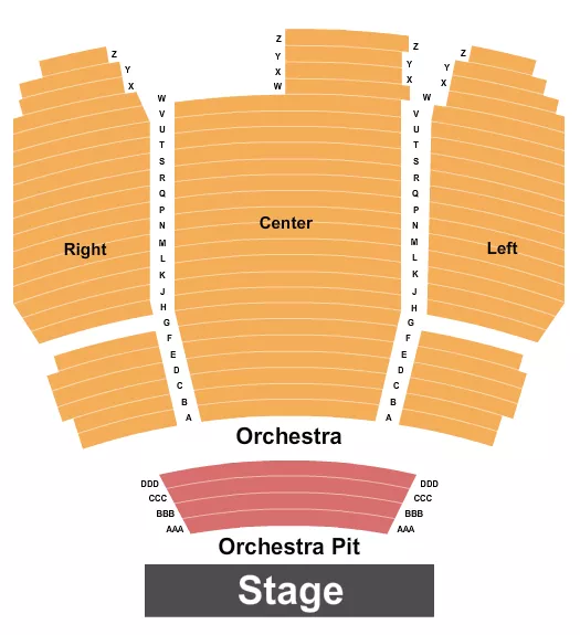 ENDSTAGE PIT ORCHESTRA ONLY Seating Map Seating Chart