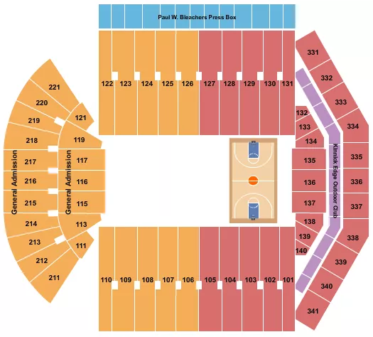 BASKETBALL Seating Map Seating Chart