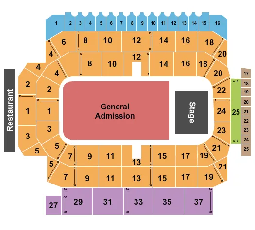 ENDSTAGE GA FLOOR Seating Map Seating Chart
