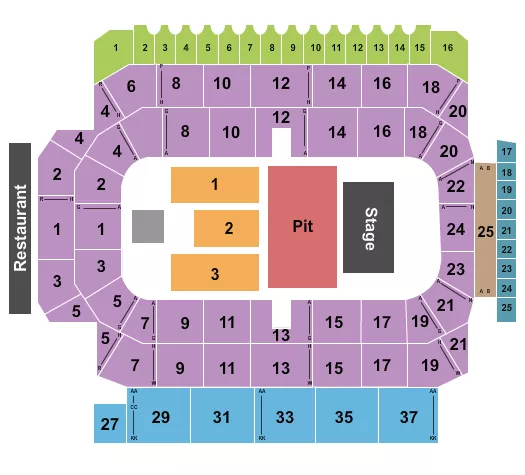 ENDSTAGE PIT Seating Map Seating Chart