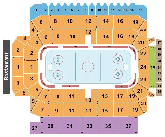 HOCKEY 1 Seating Map Seating Chart