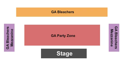 GA BLEACHERS GA PARTY ZONE Seating Map Seating Chart
