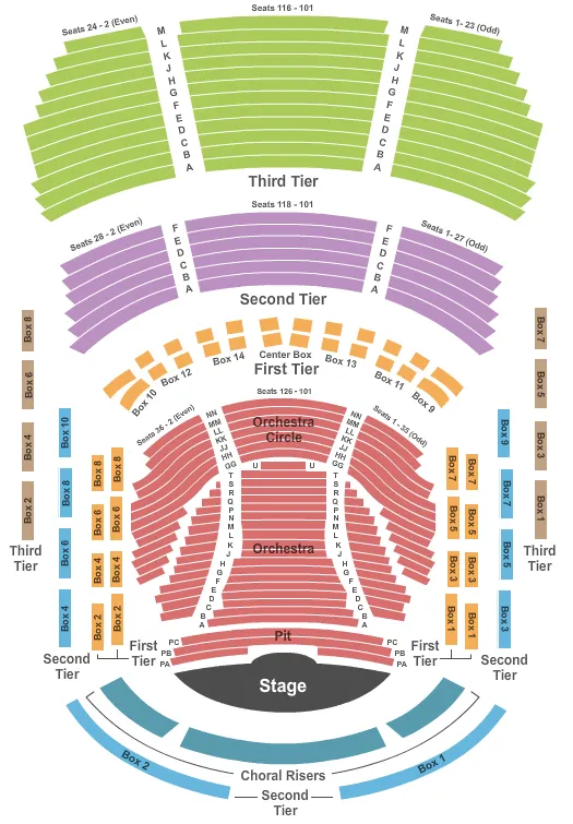 END STAGE Seating Map Seating Chart