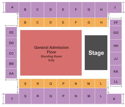 ENDSTAGE GA Seating Map Seating Chart