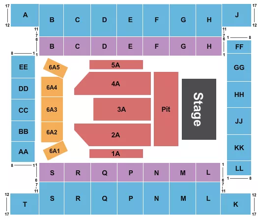 ENDSTAGE GA PIT Seating Map Seating Chart