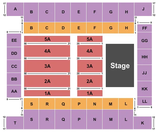 END STAGE Seating Map Seating Chart