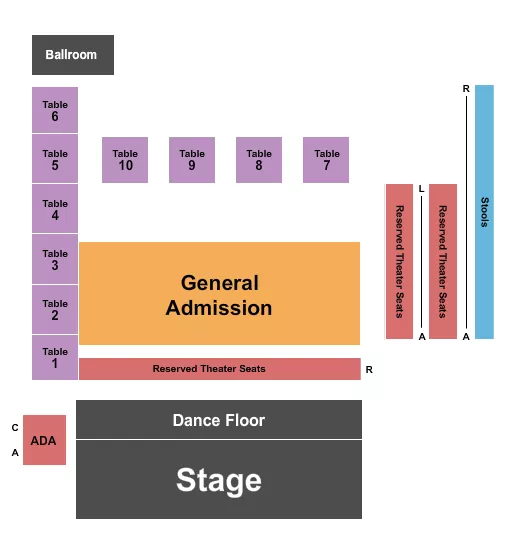 ENDSTAGE 4 Seating Map Seating Chart