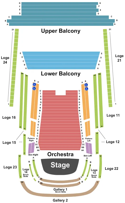 END STAGE Seating Map Seating Chart