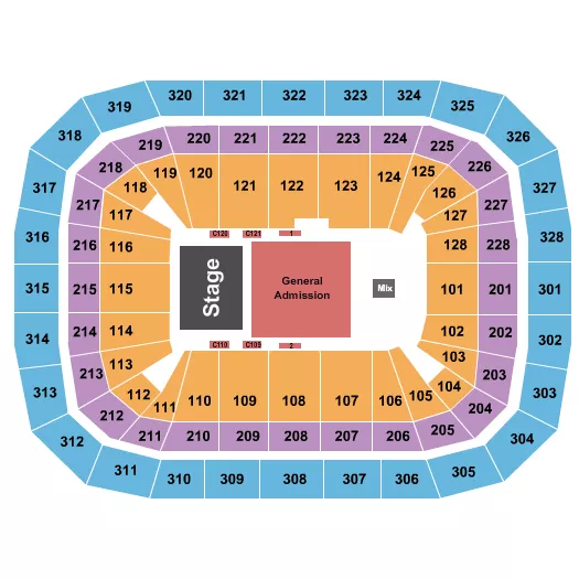 ENDSTAGE GA FLOOR Seating Map Seating Chart