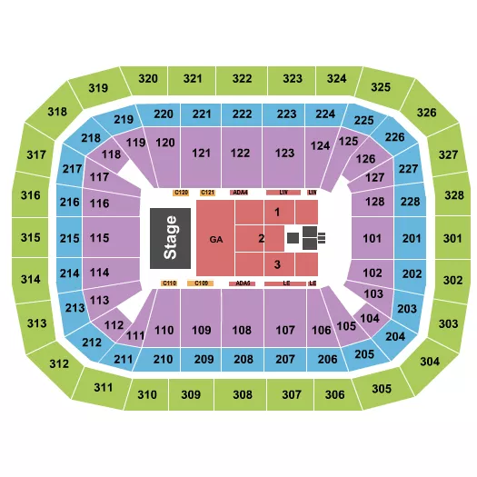 MUMFORD AND SONS Seating Map Seating Chart
