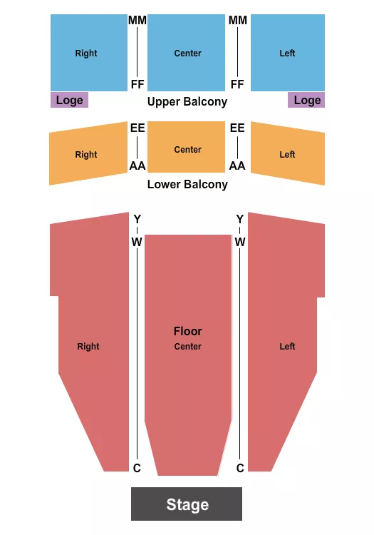 END STAGE Seating Map Seating Chart