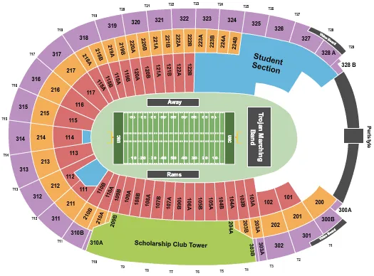 FOOTBALL RAMS Seating Map Seating Chart