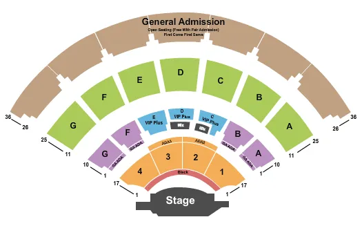 LB DAY AMPHITHEATER ENDSTAGE 4 Seating Map Seating Chart