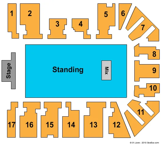 END STAGE GA FLOOR Seating Map Seating Chart
