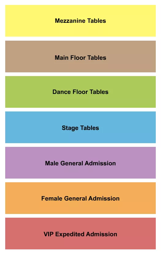 MALE FEMALE TABLES VIP Seating Map Seating Chart