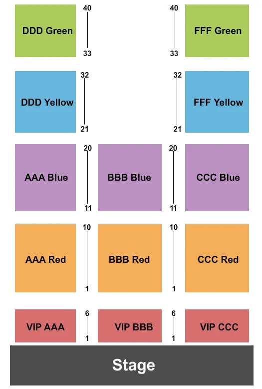 PRINCE ROYCE Seating Map Seating Chart