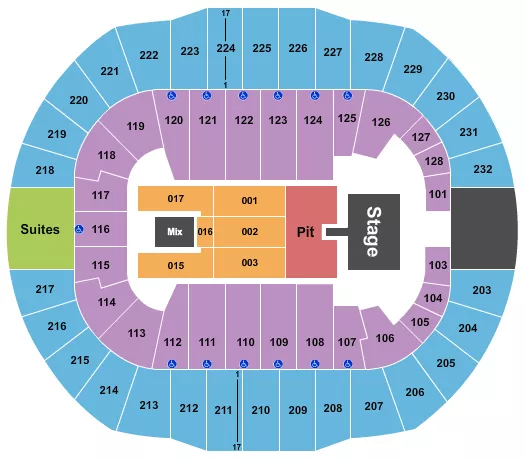 ENDSTAGE PIT 2 CATWALK Seating Map Seating Chart