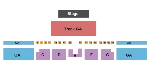 LAKE COUNTY FAIRGROUNDS LAKEVIEW ENDSTAGE TRACK GA Seating Map Seating Chart