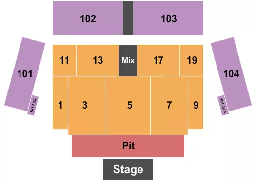 ENDSTAGE PIT Seating Map Seating Chart