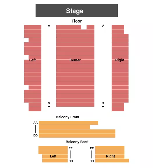 END STAGE Seating Map Seating Chart