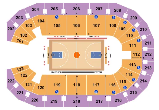 BASKETBALL Seating Map Seating Chart