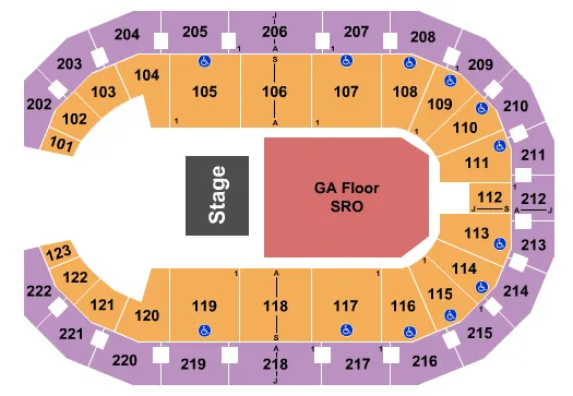 HALF GA FLR Seating Map Seating Chart